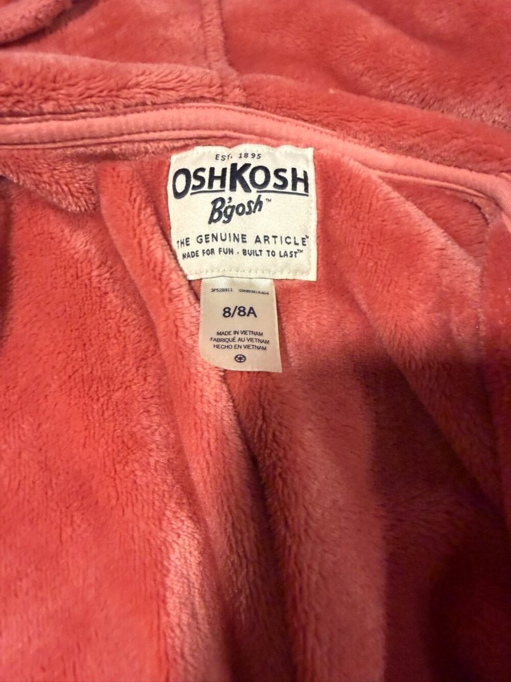 Pink Full Zip Hoodie Fleece